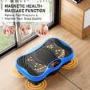 Vibration Plate Exercise Machine, 130 Levels Full Body Workout Vibrating Plate for Lymphatic Drainage Weight Loss, 450 Lbs Capacity Shake Platform with Resistance Bands Bluetooth for Women Men, Blue
