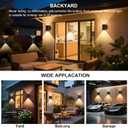 pearlstar 2 Pack Solar Wall Lights Outdoor,Solar Sconce Lights Up and Down Lighting Solar Fence Lights,IP65 Waterproof Exterior Light for Yard Backyard Garage Porch Patio Door
