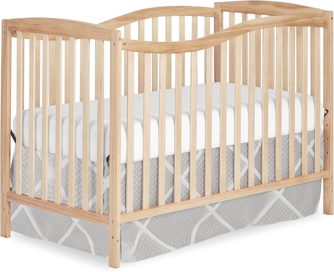 Dream On Me Chelsea 5-in-1 Convertible Full-Size Baby Crib in Natural, GreenGuard Gold & BSA, Pinewood, 4 Mattress Heights, Converts to Toddler, Day & Full-Size Bed, Modern Classic Nursery