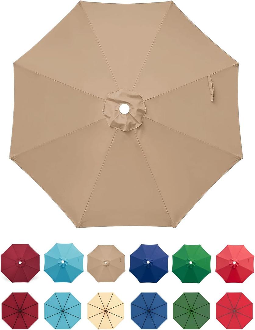 9ft Patio Umbrella Replacement Canopy Only,Outdoor Table Market Yard Umbrella Top for Outdoor Umbrella Canopy with 8 Ribs