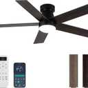 Ceiling Fans with Lights and Remote Control, Bedroom Ceiling Fan with Light 3-Color LED Dimmable and Replaceable, Memory for Lighting and Fan Reversible, 6-Speed, Timer, Indoor/Outdoor Use, 47 Inch (Dark Brown 2401)