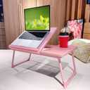 CloudTrip Laptop Desk for Bed or Couch, Lap Desk, Woking in Bed Desk, Home Office Desks, Breakfast Tray, Desk with Cup Holder, Watching Movies in Bed, Laptop Stand for Bed, Fordable Legs Desk (Pink)