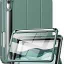 Case for iPad Mini 7 (A17 Pro) 2024 & iPad Mini 6 2021 Case, [Built-in Screen Protector][Auto Sleep/Wake][Pencil Holder] iPad Mini 6th Generation 8.3-inch Soft Leather Flip Cover with Stand, Green