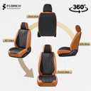 FLORICH Car Seat Covers Full Set Leather Automotive Seat Cover Waterproof 5 Seats Car Seat Protectors Luxury Front and Back Seat Cushions Universal Fit for Most Cars SUV Trucks, Brown&Black