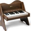 ZIPPY Kids Piano Keyboard, 25 Keys Digital Piano for Kids, Touch Sensitive Control Panel, Volume Adjustable, Mini Music Educational Instrument Toy, Wood Piano for Toddlers Girls Boys (Walnut)