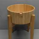 Elevated Dog Bowls Large Breed - (15-Inch, 74-oz Cap) - Raised Single Dog Food Station, Suitable for Dry/Wet Pet Foods, Deter Ants/Bugs - Bamboo with Stainless Dish and Tall Stand