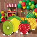 Weysat 4 Pack Fruits Party Decorations Large Fruits Cardboard Cutouts Photo Booth Props 1.97 ft 2.95 ft Tall Standup Summer Tropical Themed Backdrop Strawberry Kiwi Pineapple Lemon Decor, 1.97 x 2.95 ft/ 60 x 90 cm