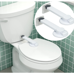 Toilet Locks Baby Proof (2Pack) Ideal Baby Proof Toilet Lid Lock with Arm – No Tools Needed Easy Installation with 3M Adhesive – Top Safety Toilet Seat Lock – Fits Most Toilets, White