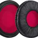 Geekria Replacement Ear Pads for Sony MDR-V55, V500DJ Headphones Ear Cushions, Repair Parts (Black Red)