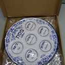 Newtay 24 Pcs Passover Seder Plate Plastic 10" Disposable Plates Passover Decorations for Kids Adults Communal Seders Foods Pesach Kitchen Accessories Table Decorations(Blue Floral Renaissance)