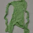 Women's Sexy See Through Long Sleeve Rhinestone Accent One Shoulder Cutout Mesh Lace Bodysuit Jumpsuit (Green)