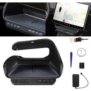 WASAI for Tesla Center Console Storage with Physical Intelligence Chip Button Function Model 3 2019-23 & Model Y 2021-24 Easy Installation Via WiFi Connection Model 3/Y Accessories (Not fit Highland) (Y/3 Button(Not fit Model 3 Highland))