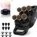 6 Head Massage Gun - Deep Tissue Massage Gun with 50 Adjustable Intensities & 9 Modes, Electric Percussion Massage Tool for Back, Leg, Muscle Pain Relief, Ideal Gifts for Friends and Parents (Black)