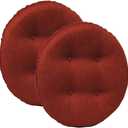 Klear Vu Omega Gripper Non-Slip Tufted Round Barstool Cushion for Dining Rooms, Cafes, Bars and Restaurants, 14 Flame Red 2 Pack