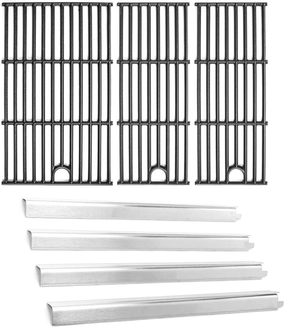 463365021 Grill Grates for Charbroil Performance 4 Burner 463365522 463352521 463350521 463350722 463352021 G426-0004-W1 G426-0005-W1 Heat Plate Replacement Parts for Charbroil Grill Grates Cast Iron