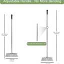 Indoor Soft Bristles Angle Sweeping Broom with Long Handle for Kitchen Hardwood Floor Cleaning (Broom)