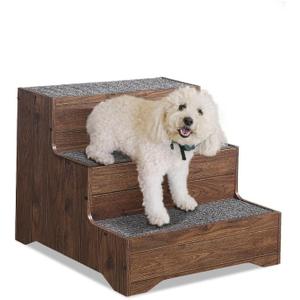 beeNbkks Furniture Style Dog Stairs, Pet Steps for Small Dogs and Cats, Wooden Non-Slip Pet Ladder for Elderly Injured Pets Short Legged Puppy to Reach Couch Sofa High Bed Windowsill