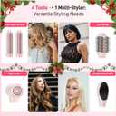 MESCOMB Dual Voltage Hot Air Styler Wrap - 5 in 1 Hair Dryer Brush with Fast Drying Blow Dryer, Styling, Straightening & Volumizing with Travel Bag (100V240V) 