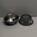 Stainless Steel Dog Bowls, Nonslip Rubber Bottom No Spill Proof Skid Metal Insulated Dog Bowls for Large Medium Small Breed Dogs (Grey, 3.6 Cups/29 OZ)