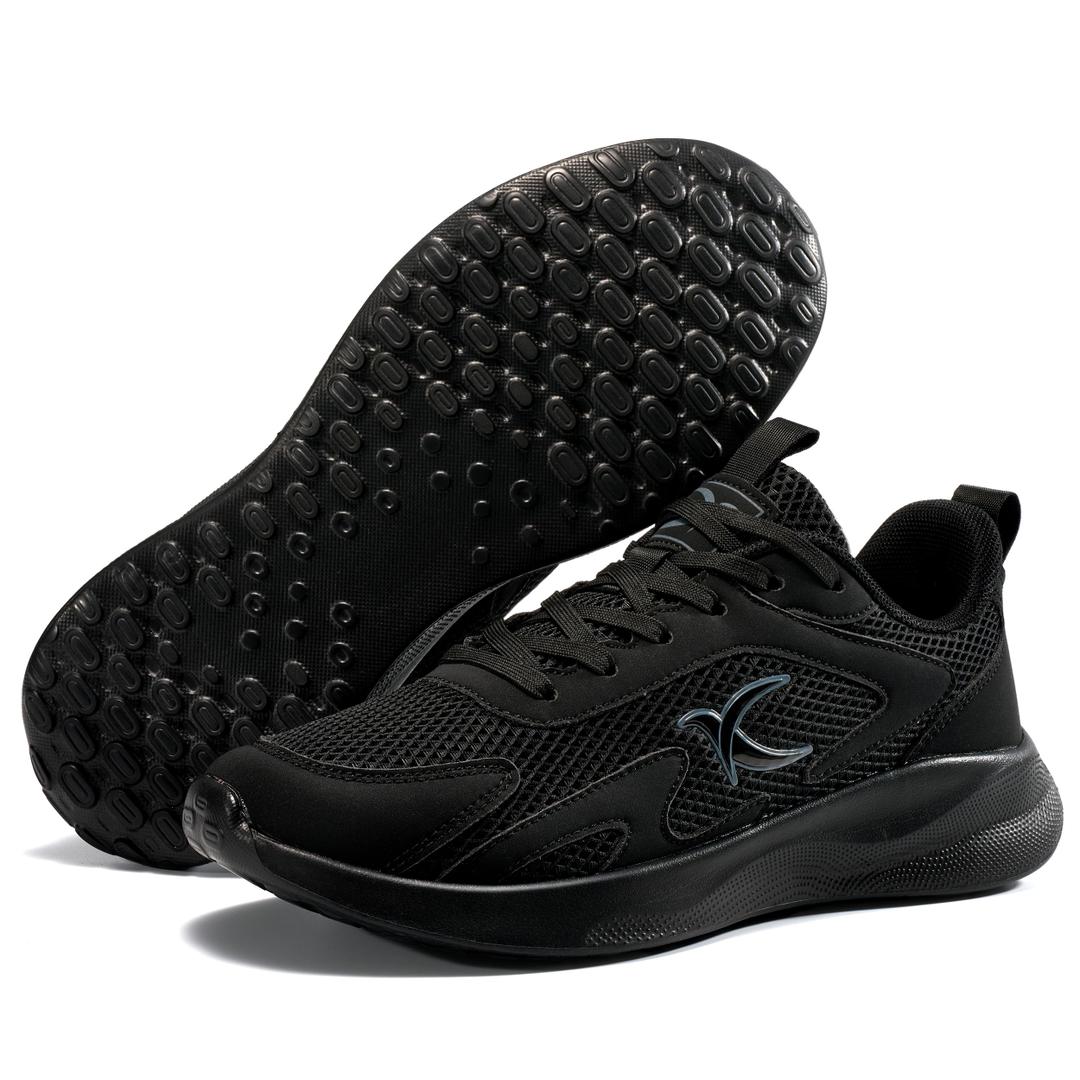 Aomigoct Women's Walking Lightweight Shoes: Full Black 9.5 Memory Foam & Non-Slip Sole - Walk Confidently and Comfortably in Your Everyday Life