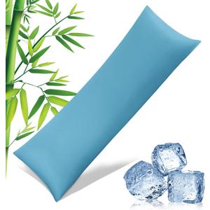 Body Pillowcase with Zipper Cooling Viscose from Bamboo Zippered Pillowcases, Cool & Breathable Body Pillow Cover for Hot Sleepers and Night Sweats, 20" x 54"