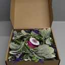 6 Pcs Mini Lavender Hanging Wreaths Purple Daisy Candle Rings Pillar Holder Wreath Wild Flower Spring Summer Floral Wreaths for Farmhouse Porch Front Door Cabinets Window