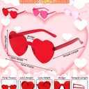 PARSUP 30 Pairs Heart Shaped Rimless Glasses Frameless Heart Sunglasses Transparent Transparent Red/Rose Red/Pink Color Glasses Tinted Eyewear Bachelorette Party Favors Photo Booth Props