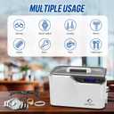 LifeBasis Ultrasonic Jewelry Cleaner, Professional 45kHz Ultrasonic Cleaner Machine 20 Ounces (600ML) with Digital Timer, Watch Holder Ultrasonic Glasses Cleaner for Ring, Coin, Watch, Denture -White