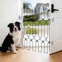Retractable Dog Gate for Front Door, 35" Safety Metal Pet Gate for Dogs When Opening, Easy Install Front Entry Dog Door Barrier