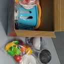 CUTE STONE Pretend Play Kitchen Toy with Cookware Steam Pressure Pot and Electronic Induction Cooktop, Cooking Utensils, Toy Cutlery, Cut Play Food, Shopping Basket Learning Toy for Girls Boys (White)