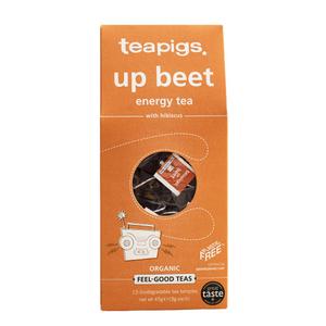 Teapigs Organic Up Beet Tea Made With Whole Tea Leaves, Natural Ingredients, Non-GMO, Energy Boosting Hibiscus â€“ 15 Count (1 Pack of 15 Tea Temples) (EXP 10/03/26)