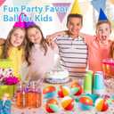 Hungdao 24 Pcs Beach Stress Balls 2.5 Inch Mini Relief Stress Balls Rainbow Pool Game Toys Foam Sports Toys with Storage Bag for Office Gifts Classroom Rewards Birthday Party Favor