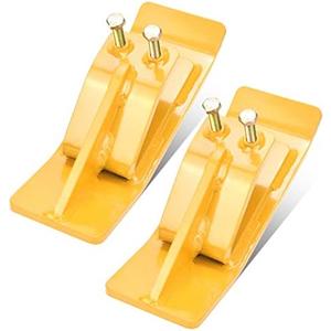 Tractor Bucket Protector(Upgraded Version), 2 Pcs Ski Edge Protector, Turf Tamer Skid Protector with Grade8.8 Double Lock Nuts and Bolts, Heavy Duty Steel for Snow Removal Spreading Gravel,Yellow