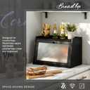 Large Farmhouse Bread Box with Window, Bread Storage Container for Kitchen Countertop, Black