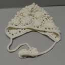 KABAKE Toddler Girl Beanie Handmade Hollow Crochet Flower Earflap Knit Hats Baby Bonnets with Strap (White)