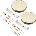 Aspen Creative 21510-32 Chandelier & Light Fixture Canopy Kit, 4-3/4" Diameter, 7/16" Center Hole, 2 Pack, Brass