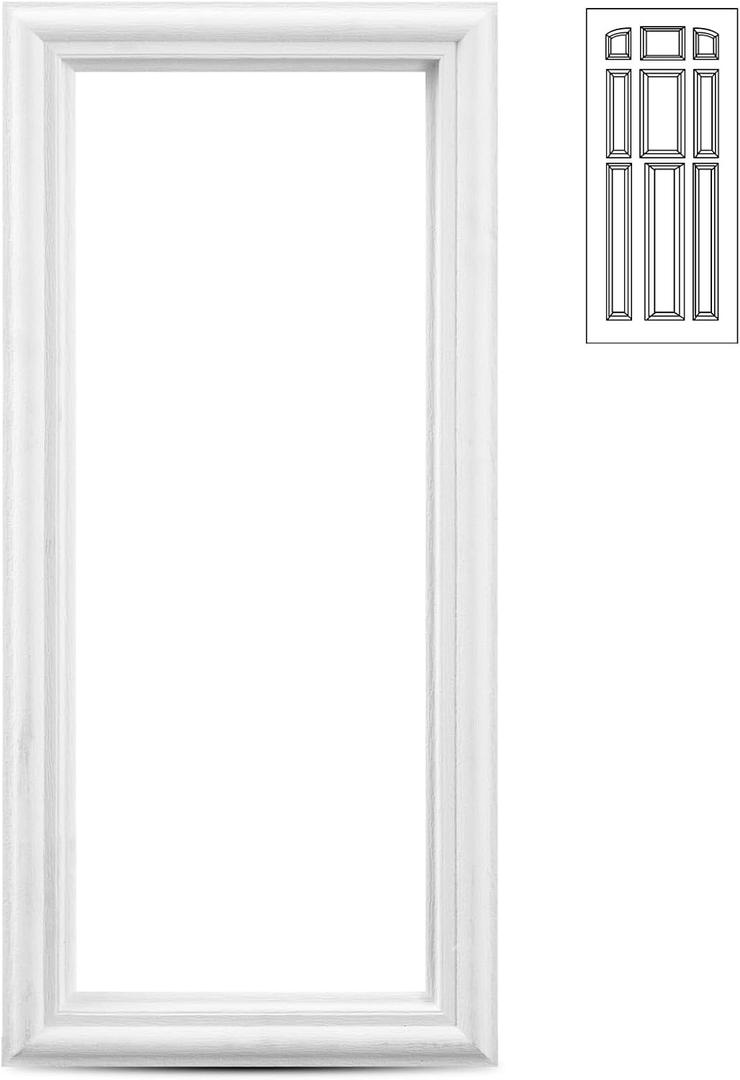 Pushglossy 7'' x 18'' Entry Door Frame Insert Only Replacement Kit (Glass Not Included)1 Lite Exterior Front Door Window Frame Grille Inserts Replacement Kit for Home Improvement