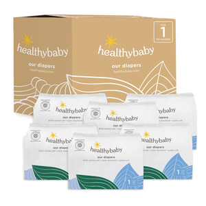 HealthyBaby Non-Toxic Diapers for Sensitive Skin - Size 1, 198 Count