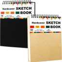 9" x 12" Sketch Book, Spiral Bound Drawing Pad Sketchbook for Drawing, 2-Pack 200 Sheets (68lb/120gsm) Acid Free Artist Sketch Pad for Kids,Teens, Artists of All Levels - Thick Cardboard Cover
