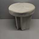 Phantoscope Storage Ottoman Round15 Inch, Velvet Folding Storage Boxes Footrest Foot Ottoman Toy Box, Padded Seat for Dorm Living Room Bedroom, Support 220lbs Off-White