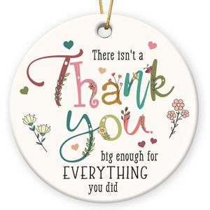 Thank You Ornament 2026 - Teacher Appreciation Gifts, Thoughtful Retirement Gift for Men and Women, Ceramic Ornaments for Hanging Decor, Inspirational Gifts for Friends, Coworkers, Family