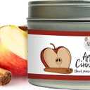 Aira Soy Candles - Organic, Kosher, Vegan, Tin Candle w/Therapeutic Grade Essential Oil Blends - Hand-Poured 100% Soy Candle Wax - Paraffin Free, Burns 60+ Hours - Apple Cinnamon - 8 Ounces