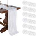 6 Pack 10FT White Cheesecloth Table Runner 120 Inch Long Gauze Rustic Boho Spring Cheese Cloth Table Runner Sheer Fabric Decorations for Holiday Party Wedding Banquet Bridal Baby Shower Dcor