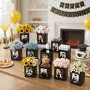 12 Pcs Graduation Picture Centerpieces Box For Table, 6/7in Photo Frame Props For Congrats Grad Graduation Party, Table Decoration For Wedding, Birthday, Graduation Decoration(Black)