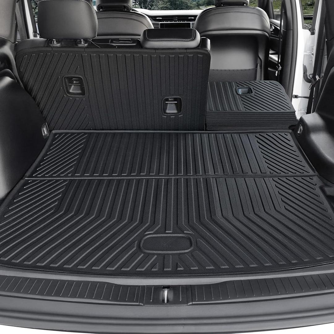 Cargo Mat for 2022-2025 Jeep Grand Cherokee Accessories, Full Coverage All Weather Trunk Cargo Liner with Backrest Protectors (Include 4xe Not for L or WK)