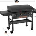 Blackstone Original 36" Griddle, Portable Outdoor Grill with Built-In Hood, Black - Includes Extendable Side Shelves and Caster Wheels