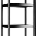 VETALLO 4 Tier Metal Shelving Unit Storage Shelves Rack Utility Small Stand Shelf Cart Organizer On Wheel for Home Kitchen, Garage, Narrow Pantry, Closet, Laundry, Bathroom (15.7" L x 11.8" W x 41.7" H)