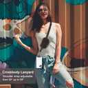 Clip and Go Strap for Phone With Wallet Crossbody (Detachable RFID Blocking Wallet) - Adjustable Phone Strap w/Soft Silicone Pad, Universal Phone Lanyard with 360 Rotatable Tether Tabs for All Phones (1-black)