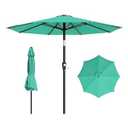 AreShark 9 FT Patio Umbrella for Outdoor, Outdoor Table Umbrella with Push Button Tilt and Crank, Outdoor Patio Umbrellas with 8 Sturdy Ribs for Market, Garden, Pool (Peacock Blue)