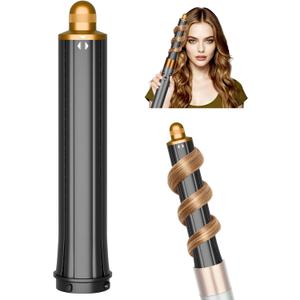 30mm/1.2 Inch Curling Barrel for Dyson Airwrap, Long Hair Curling Roller Barrels Compatible with Airwrap HS01/05/08, Self-Curling Replacement Attachment for Part No.971888-07, Gold